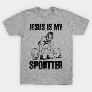 Jesus Is My Sportter Funny Gym Workout Gift T-Shirt